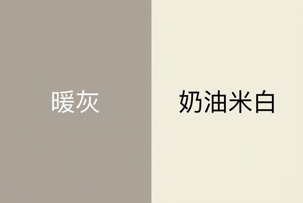 暖灰與奶油米白色票